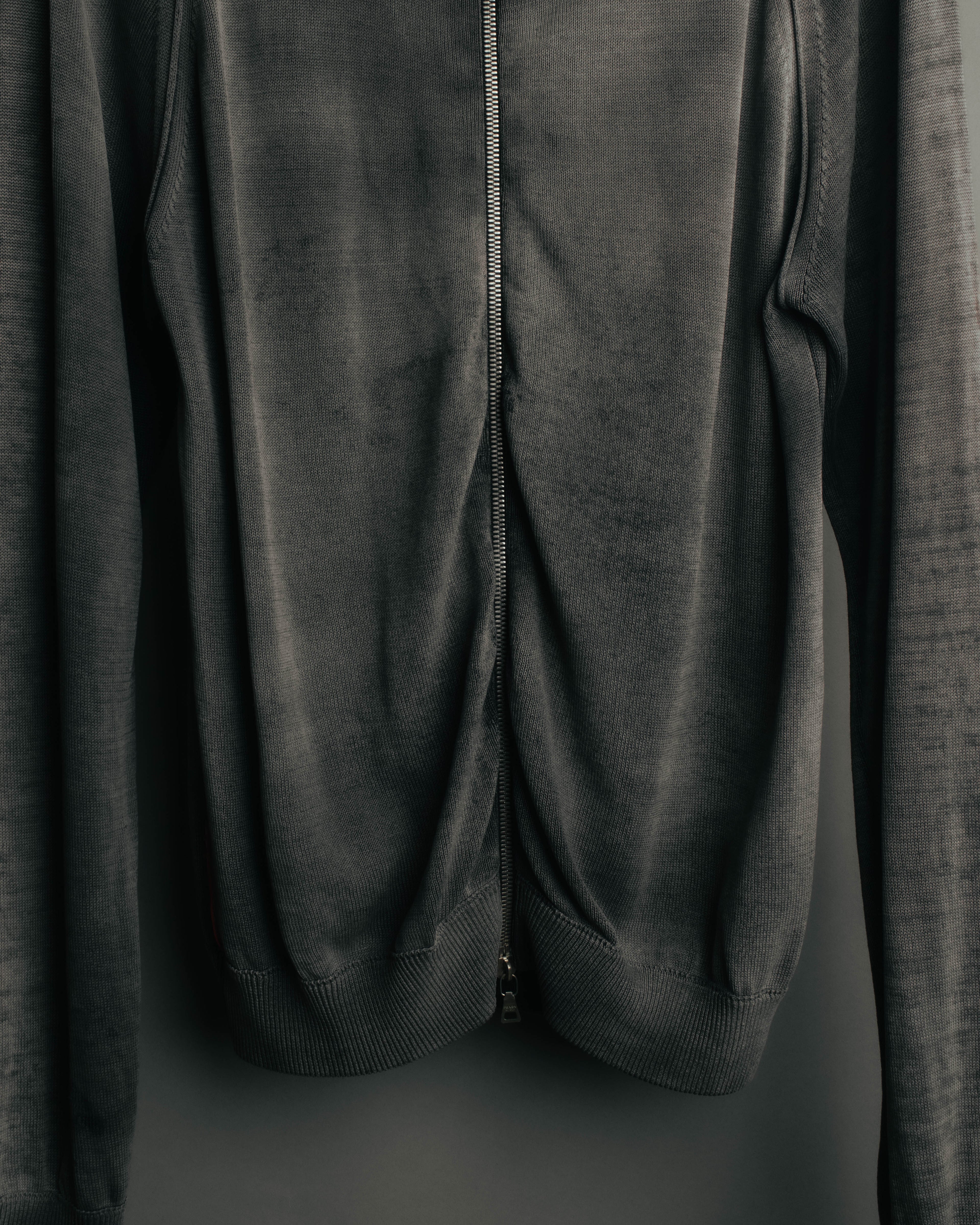 "PRADA" 90's-00's Minimal cotton zip cardigan