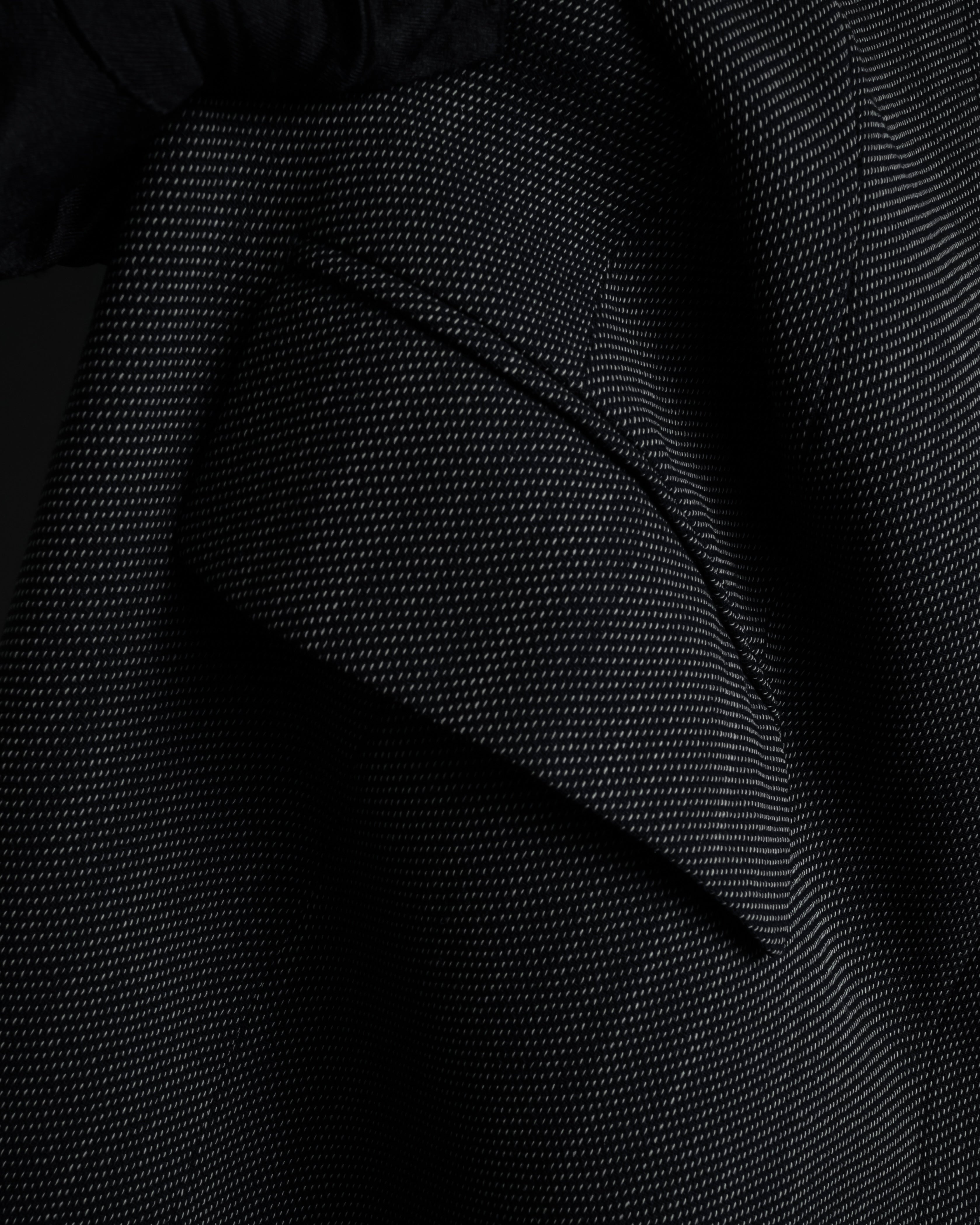 "Max Mara" 90’s-00’s Minimal fly-front stretch sten collar jacket