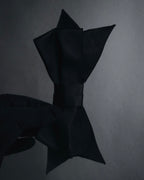 "CHANEL" 90’s black satin and grosgrain ribbon brooch