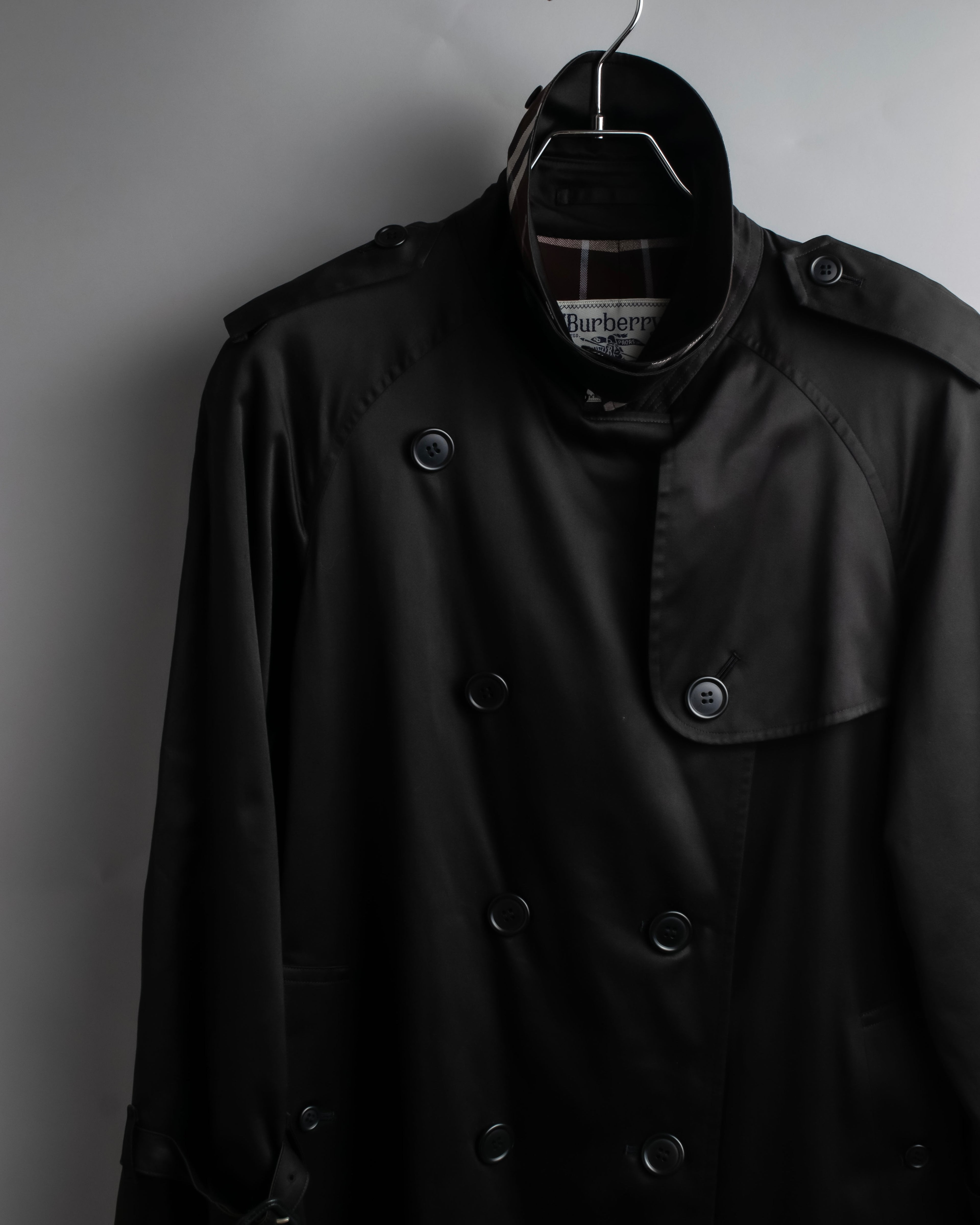 "BURBERRYS" Traditional detail double-breasted stand color trench coat