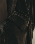 -SPECIAL- "GUCCI" 90's-00's Dark brown corduroy tailored chesterfield coat