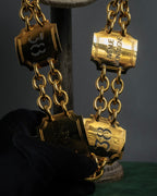 "CELINE" AVENUE MONTAIGNE 38 design gold necklace & belt