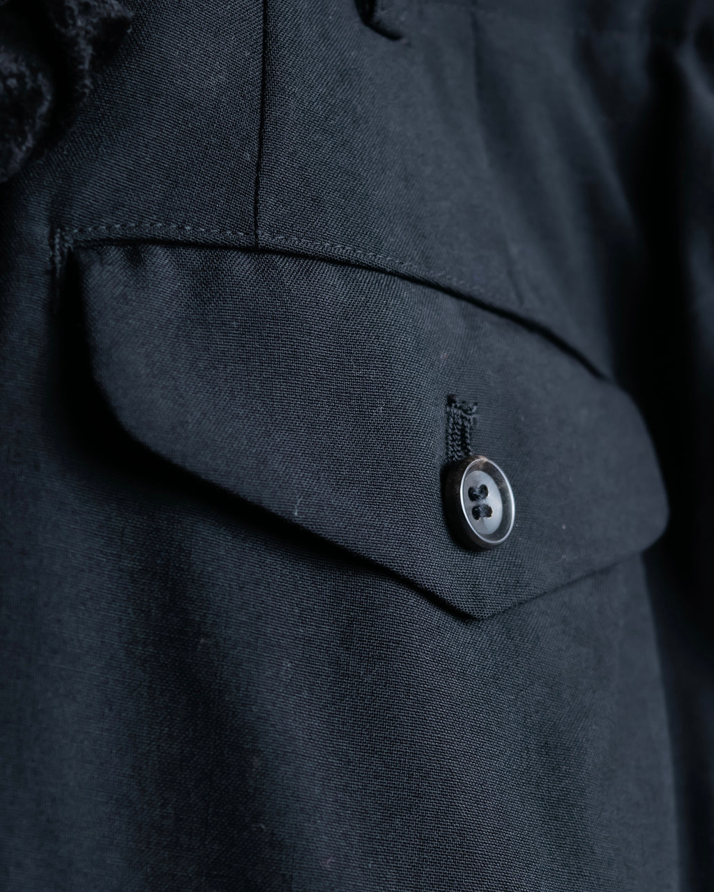 "COMME des GARCONS" Ruffle & tulle asymmetrical docking sarouel slacks