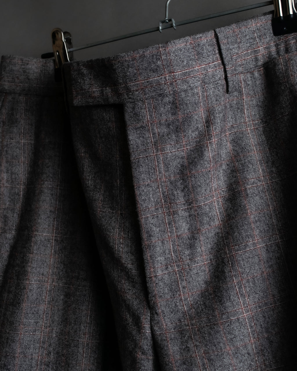 "HERMES" Heather gray cashmere blend slacks