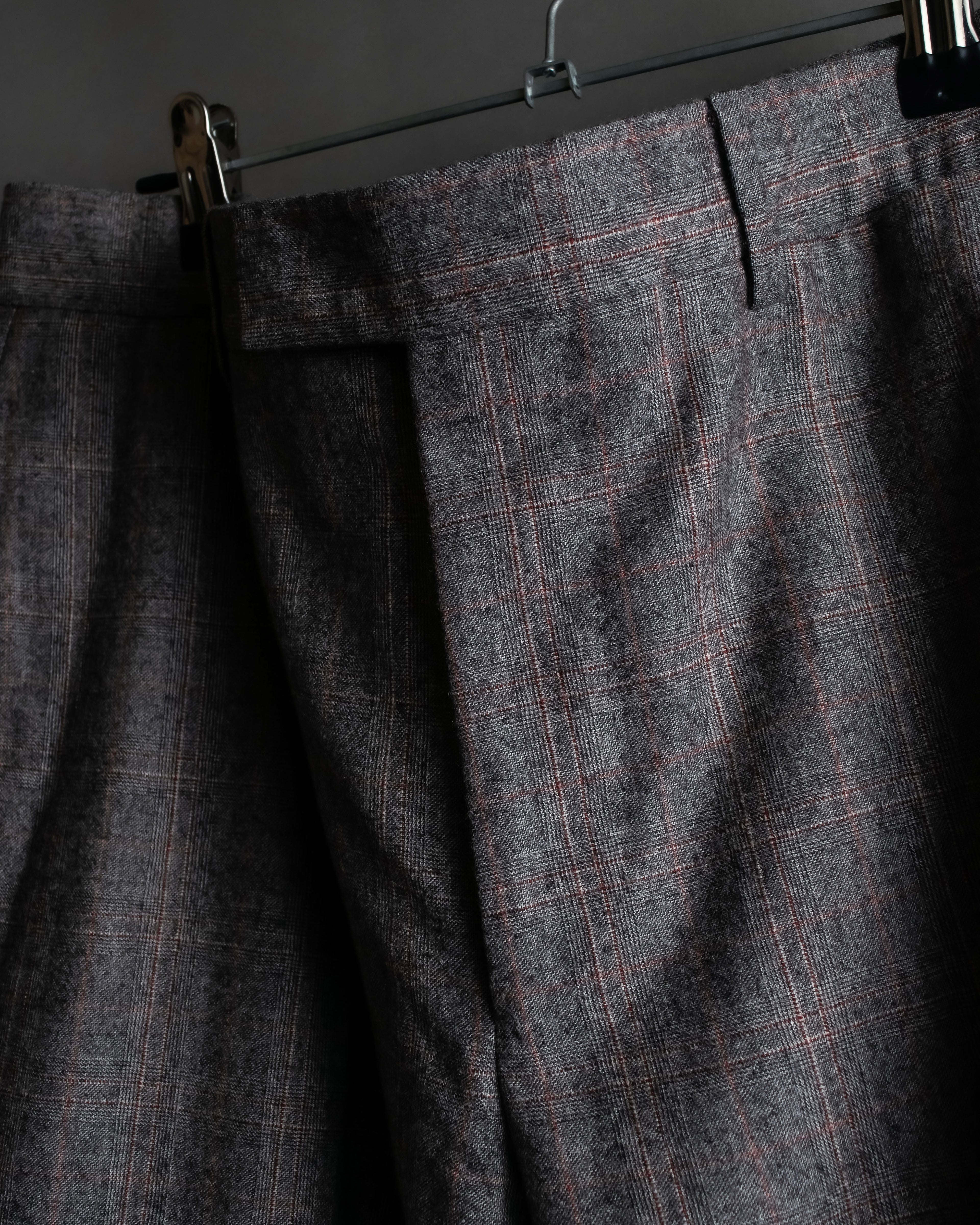 "HERMES" Heather gray cashmere blend slacks