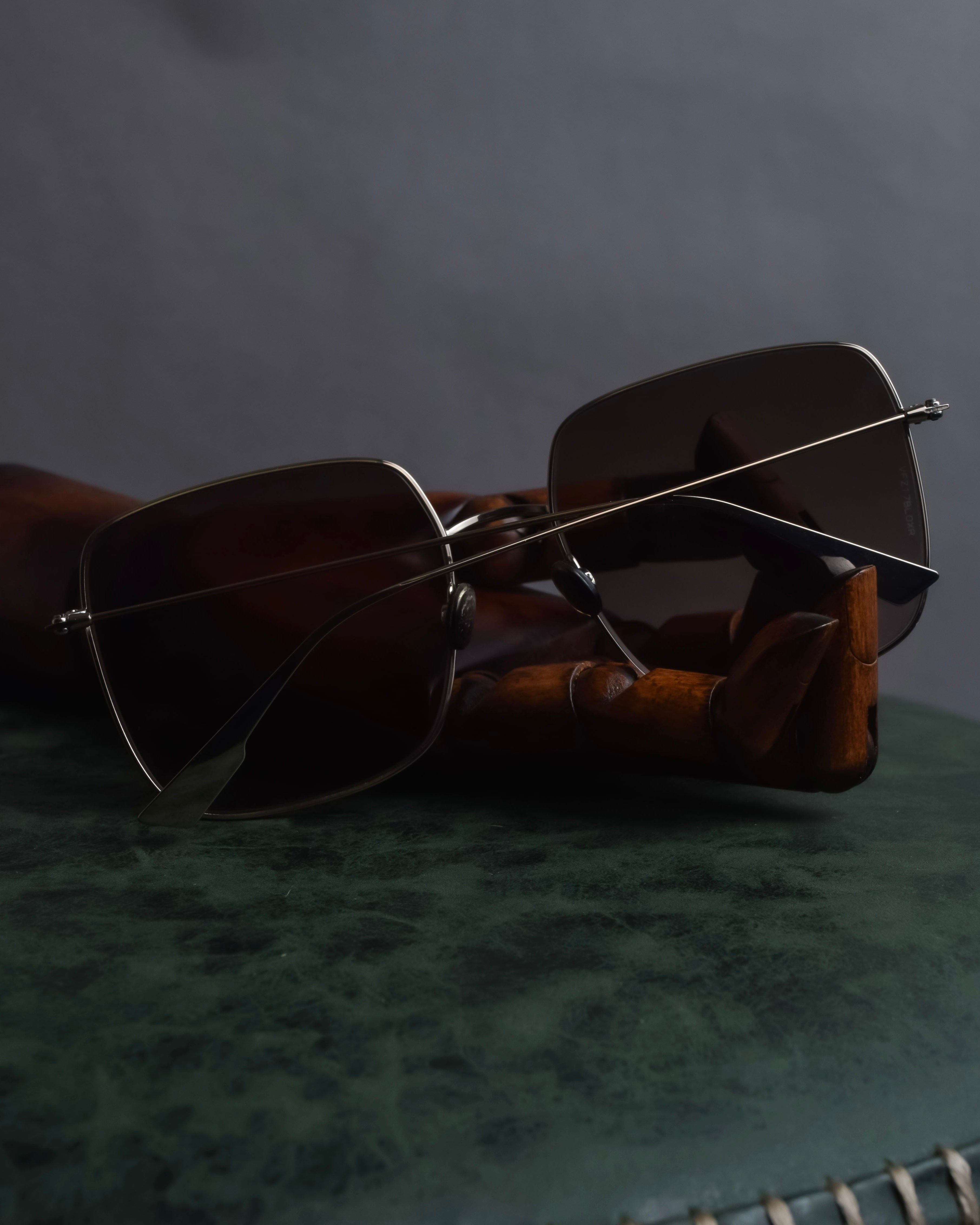 "Christian Dior" Square frame metal temple sunglasses