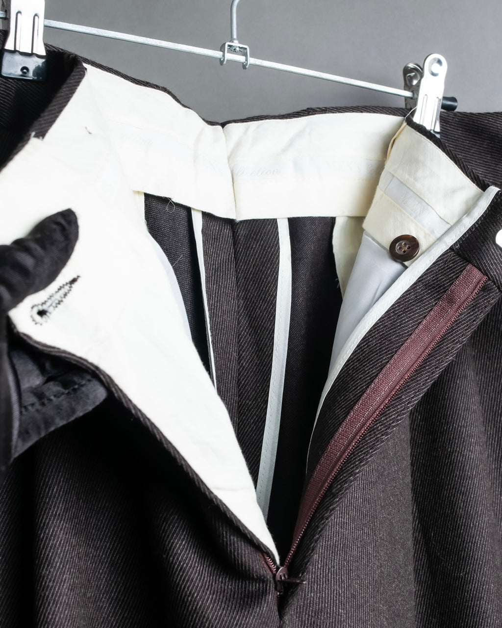 "Vintage wide tapered double-finished slacks"