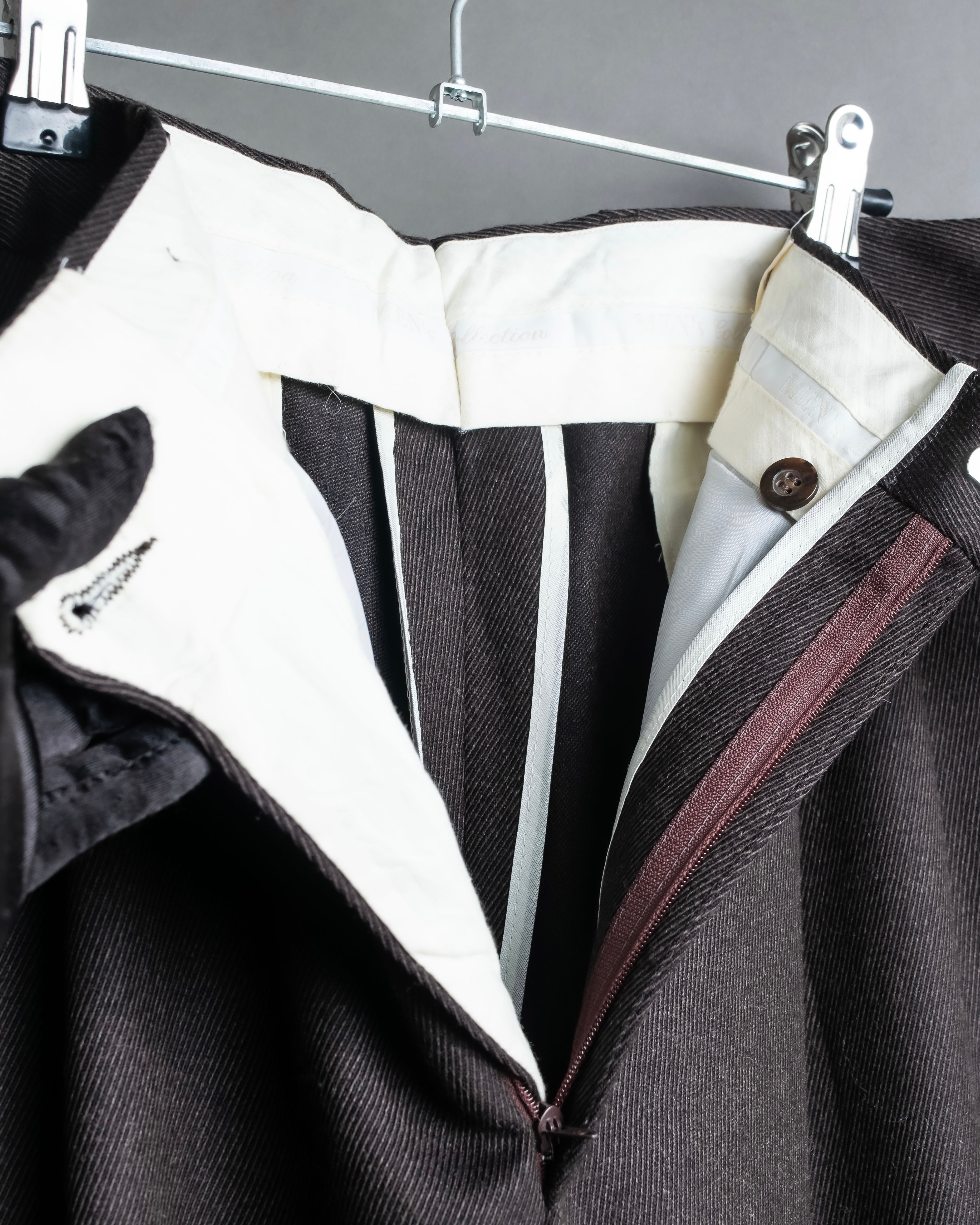 "Vintage wide tapered double-finished slacks"