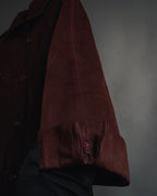 -SPECIAL- "GUCCI" 70’s Suede leather round collar coat