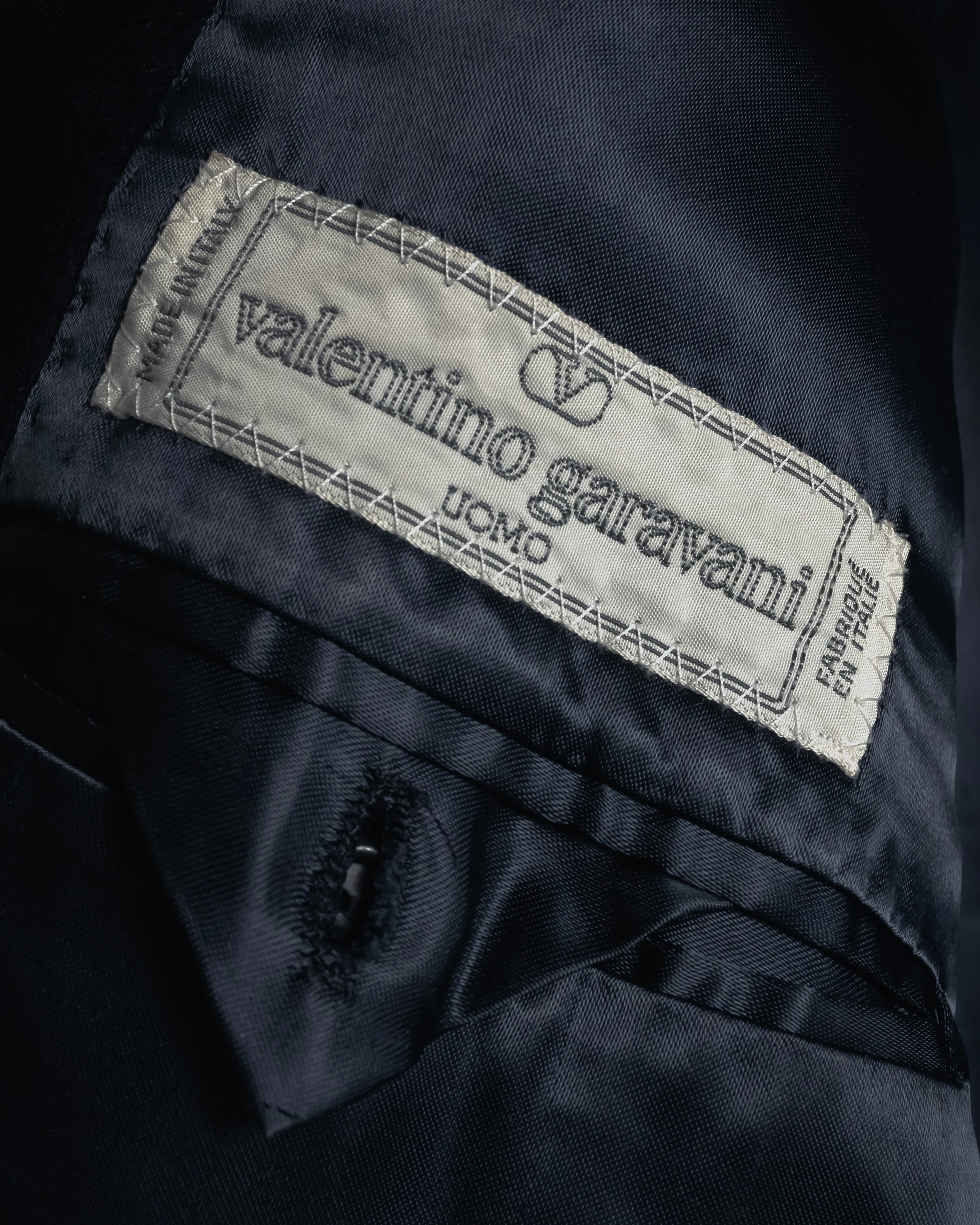 "VALENTINO GARAVANI UOMO" 80’s-90’s Cashmere blend tailored coat