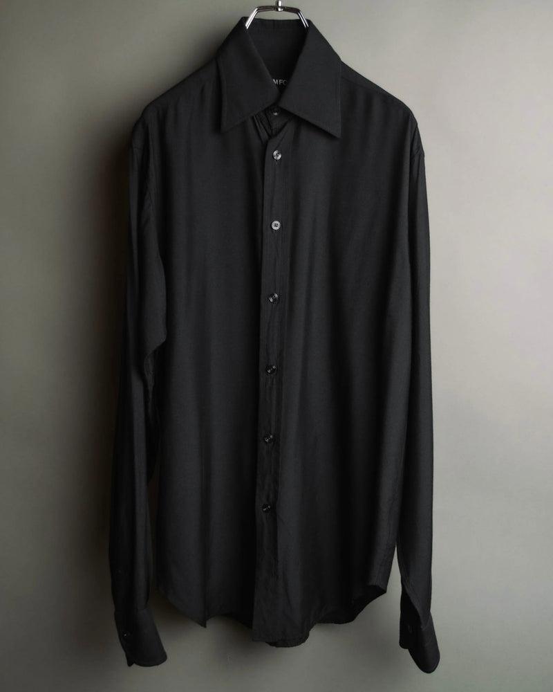 "TOM FORD" 2010's Fluid rayon silk classic collar black shirt