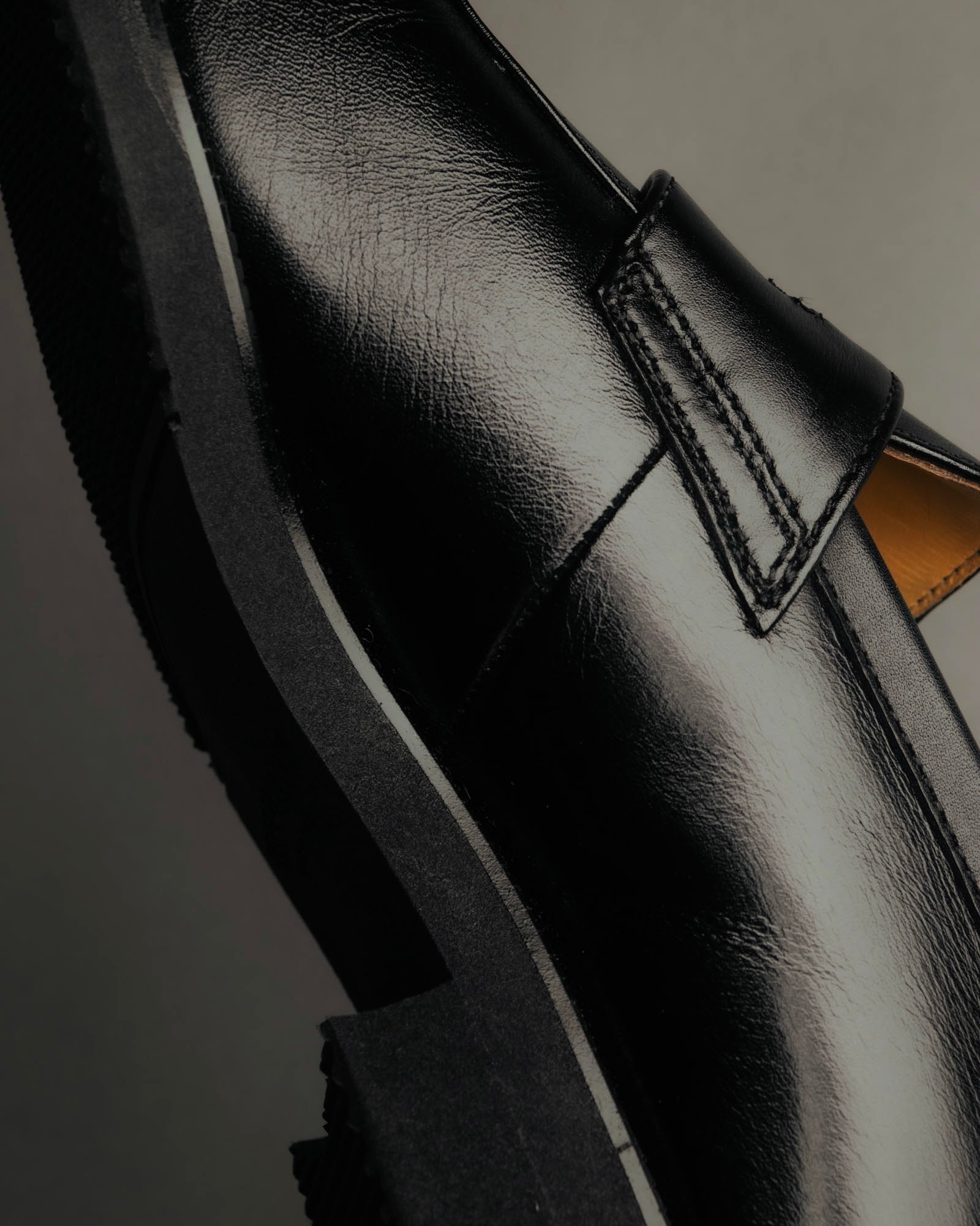 "BURBERRY LONDON" 00's Glossy black leather penny loafers