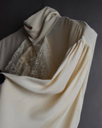 "GUCCI" Michele period frill lace silk bowtie shirt