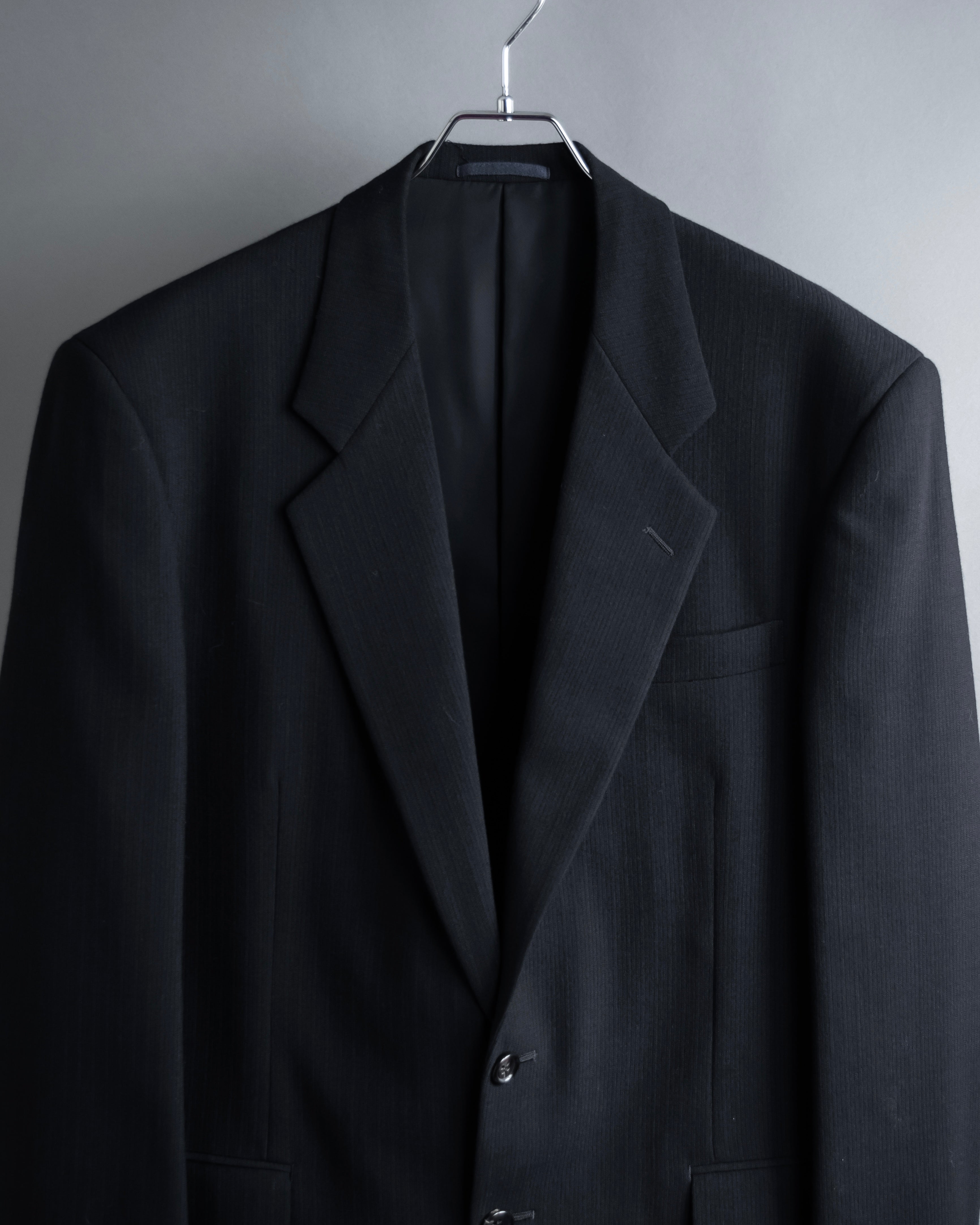 COMME des GARÇONS HOMME DEUX ブラックスーツ Comme des Garçons Homme Deuxのブラック Dobby ストライプ テーラード