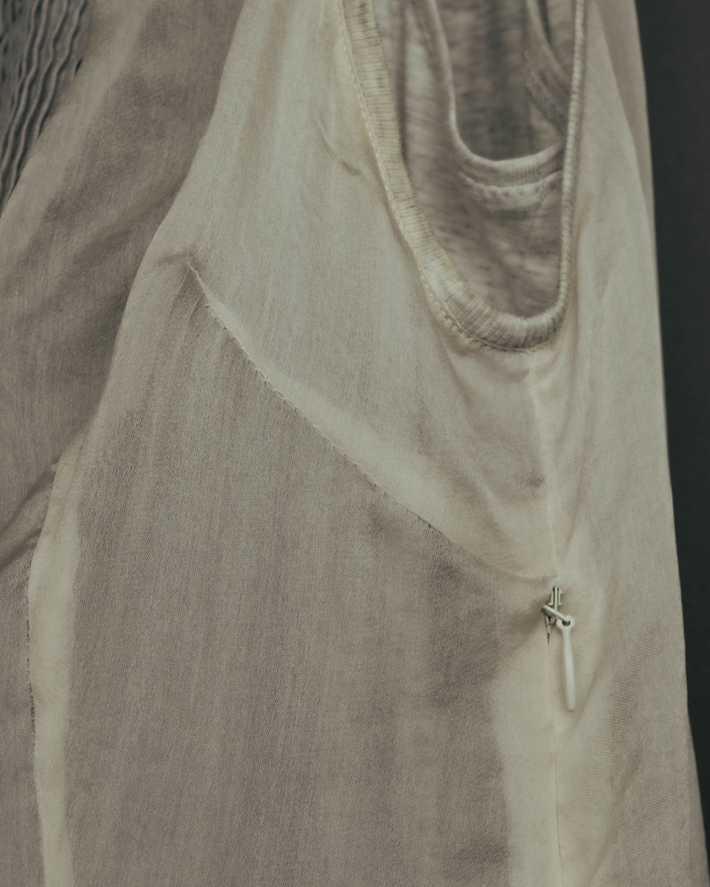 -SPECIAL- “Brunello Cucinelli” 00’s-10’s Sheer layered sleeveless tunic dress