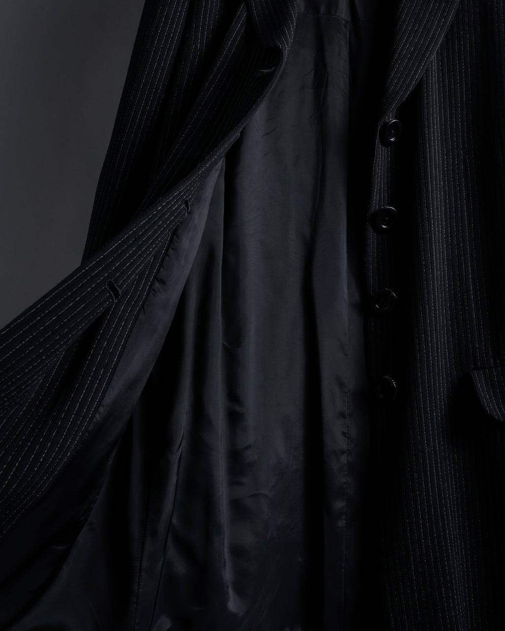 “Christian Dior” 90’s pinstriped four-button long tailored jacket