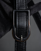 "YVES SAINT LAURENT" 80's-90's Logo engraved tassel detail bag