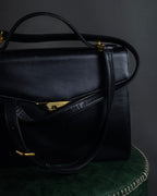 "JUNKO KOSHINO" Geometric motif design 2-way leather shoulder bag