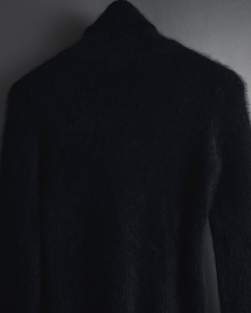"I WISH" Angora-blend fuzzy turtleneck knit