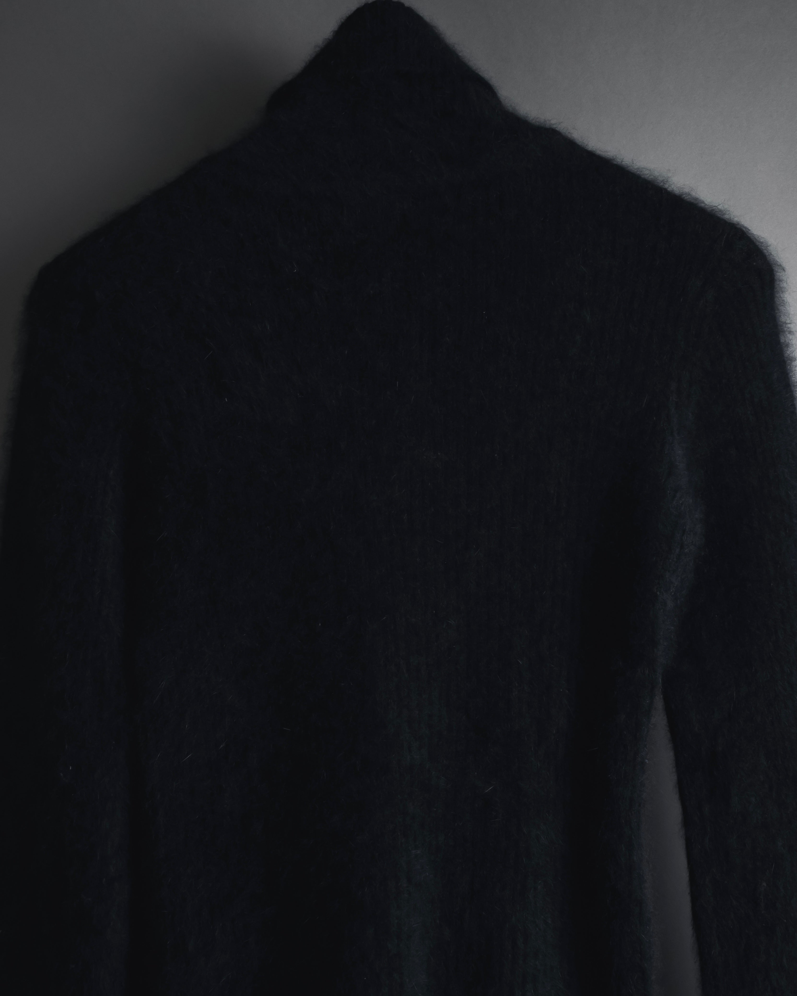 "I WISH" Angora-blend fuzzy turtleneck knit