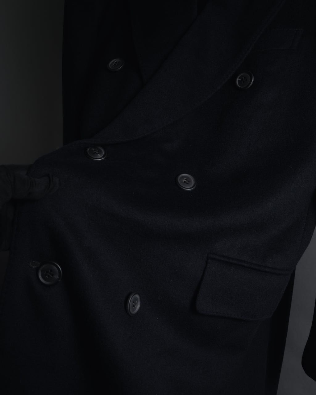 Abrigo doble botonadura de lana de los años 90 de YVES SAINT LAURENT