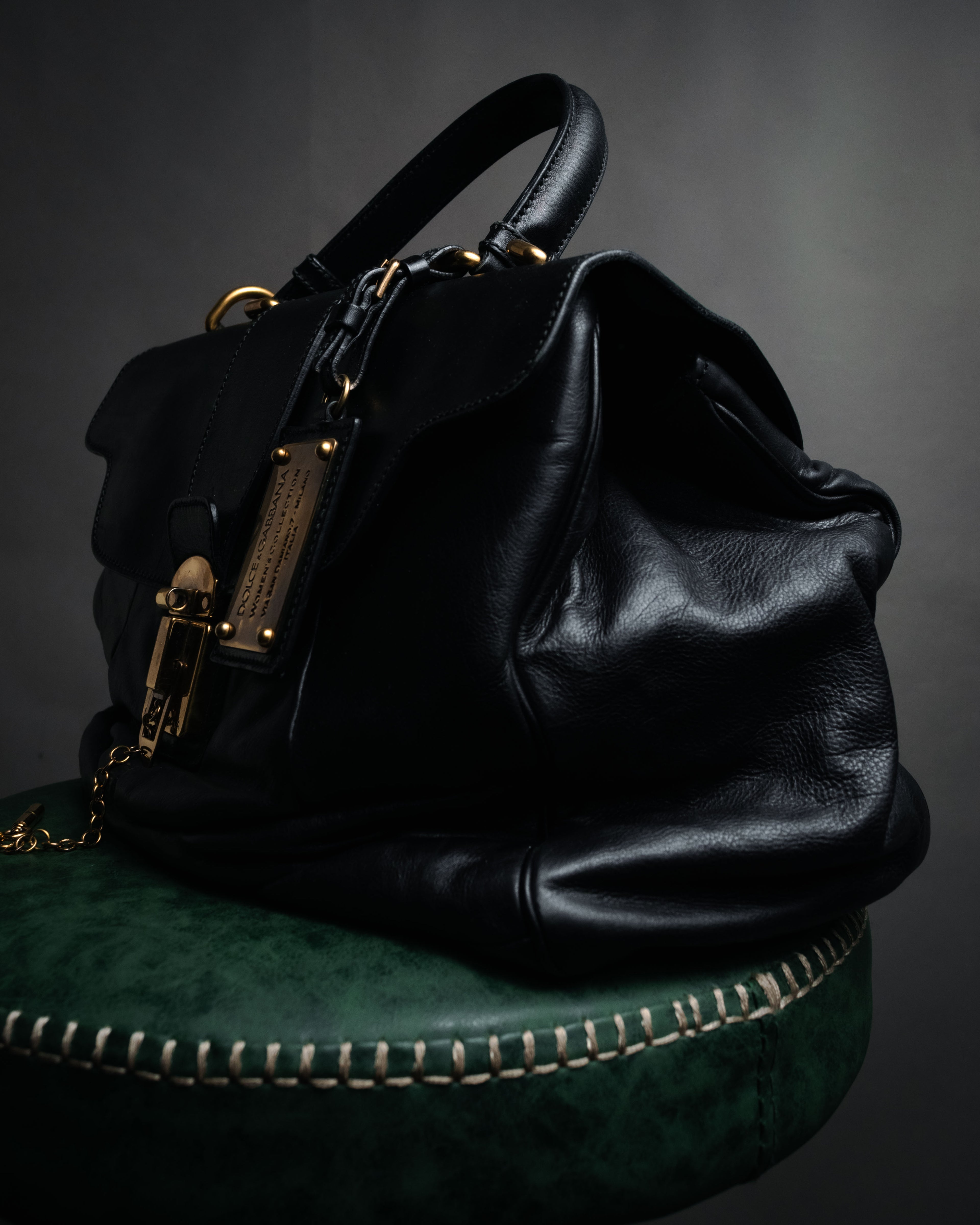 –SPECIAL– “DOLCE & GABBANA” 00’s-10’s Miss orient padlock leather satchel