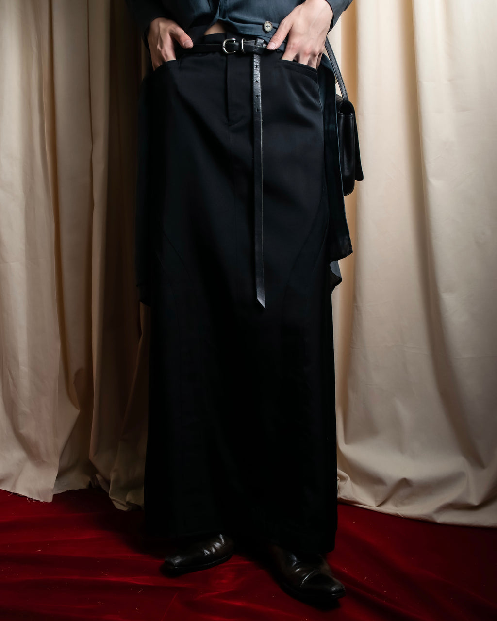 "JEAN PAUL GAULTIER MAILLE FEMME" Side panel design flared skirt