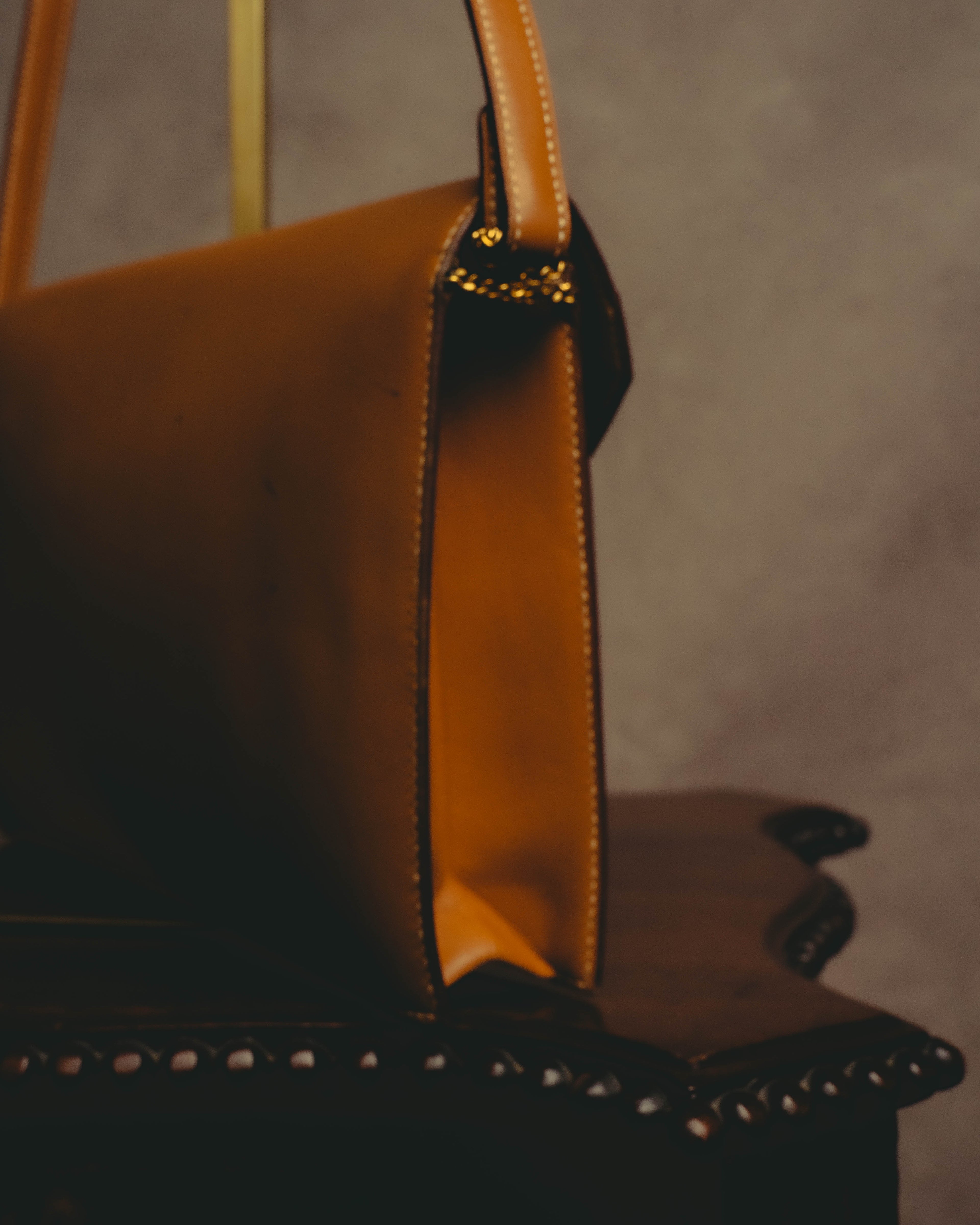 -SPECIAL- "HERMES" 70's-80's Vintage Lydie leather shoulder clutch bag
