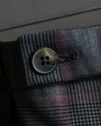 "GUCCI" Glen plaid wool wide tapered slacks