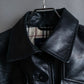 "BURBERRY" 100% cow leather Military pocket details short length jacket