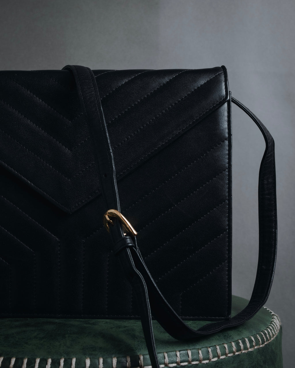 "Yves Saint Laurent" Late 80’s–early 90’s chevron quilted cassandre shoulder bag