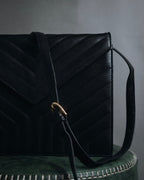 "Yves Saint Laurent" Late 80’s–early 90’s chevron quilted cassandre shoulder bag