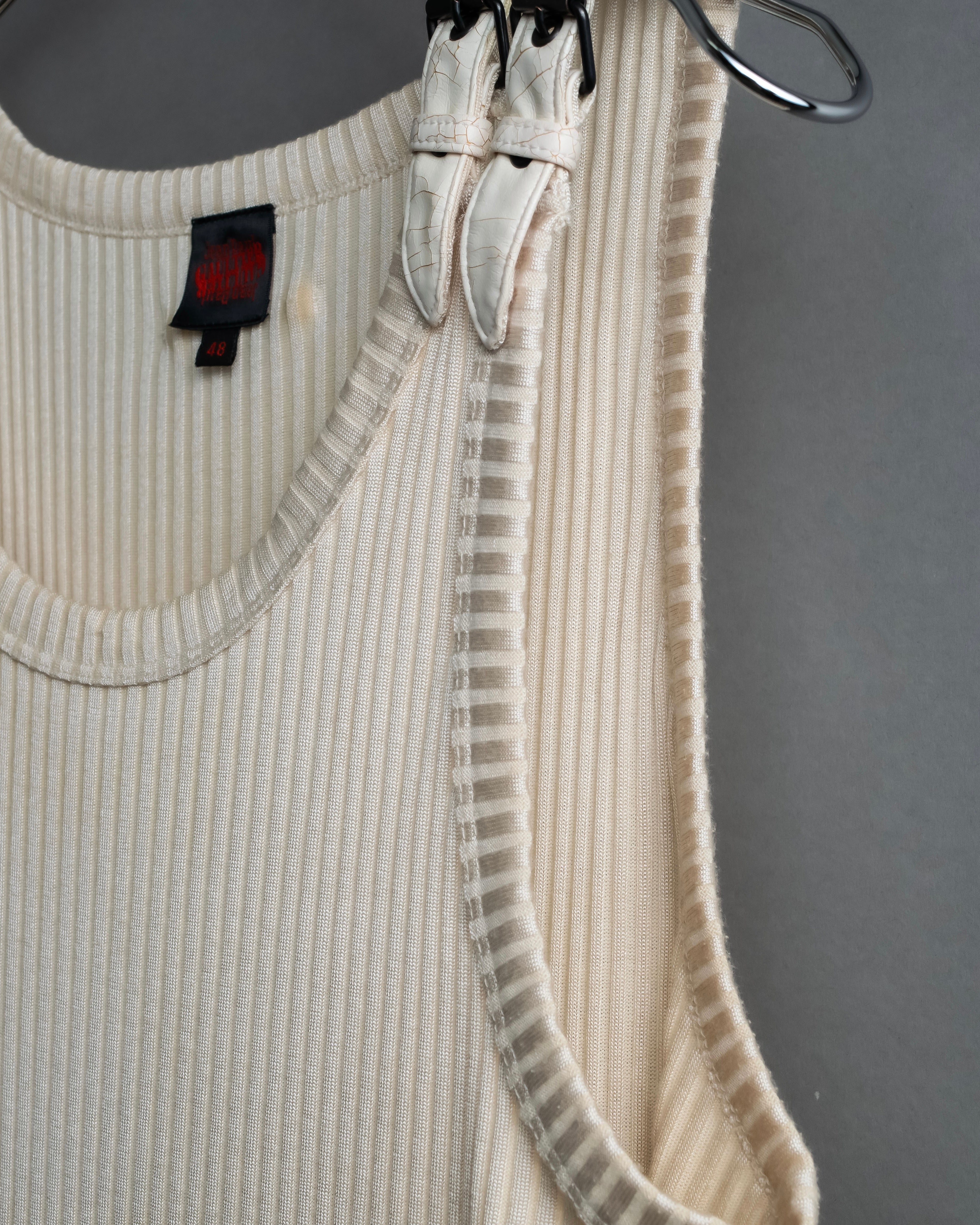 “Jean Paul Gautier” Double belted shoulder designed tank top