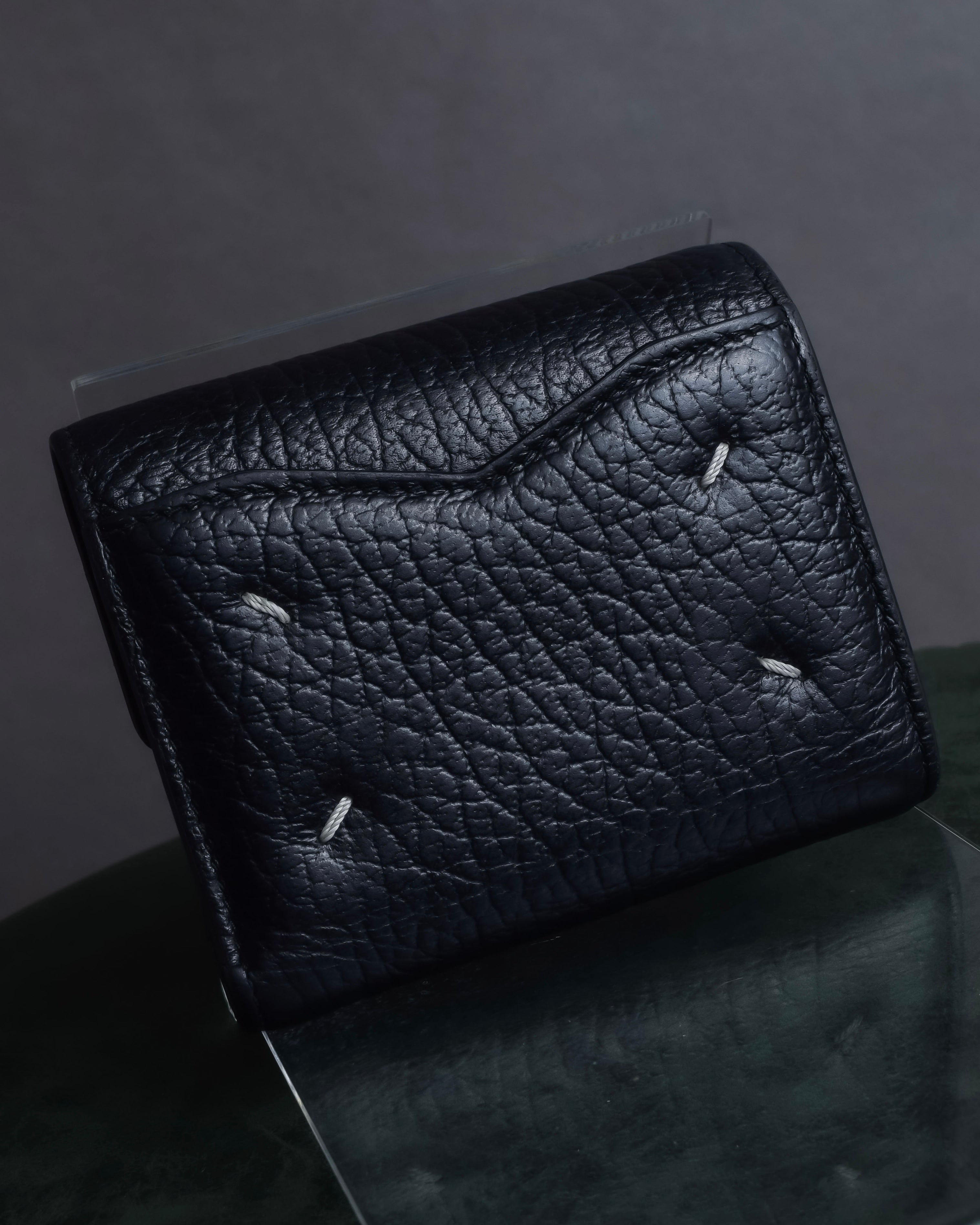 "MAISON MARGIELA" Grained leather envelope compact wallet