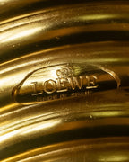 "LOEWE" Leather combination half moon gold bangle