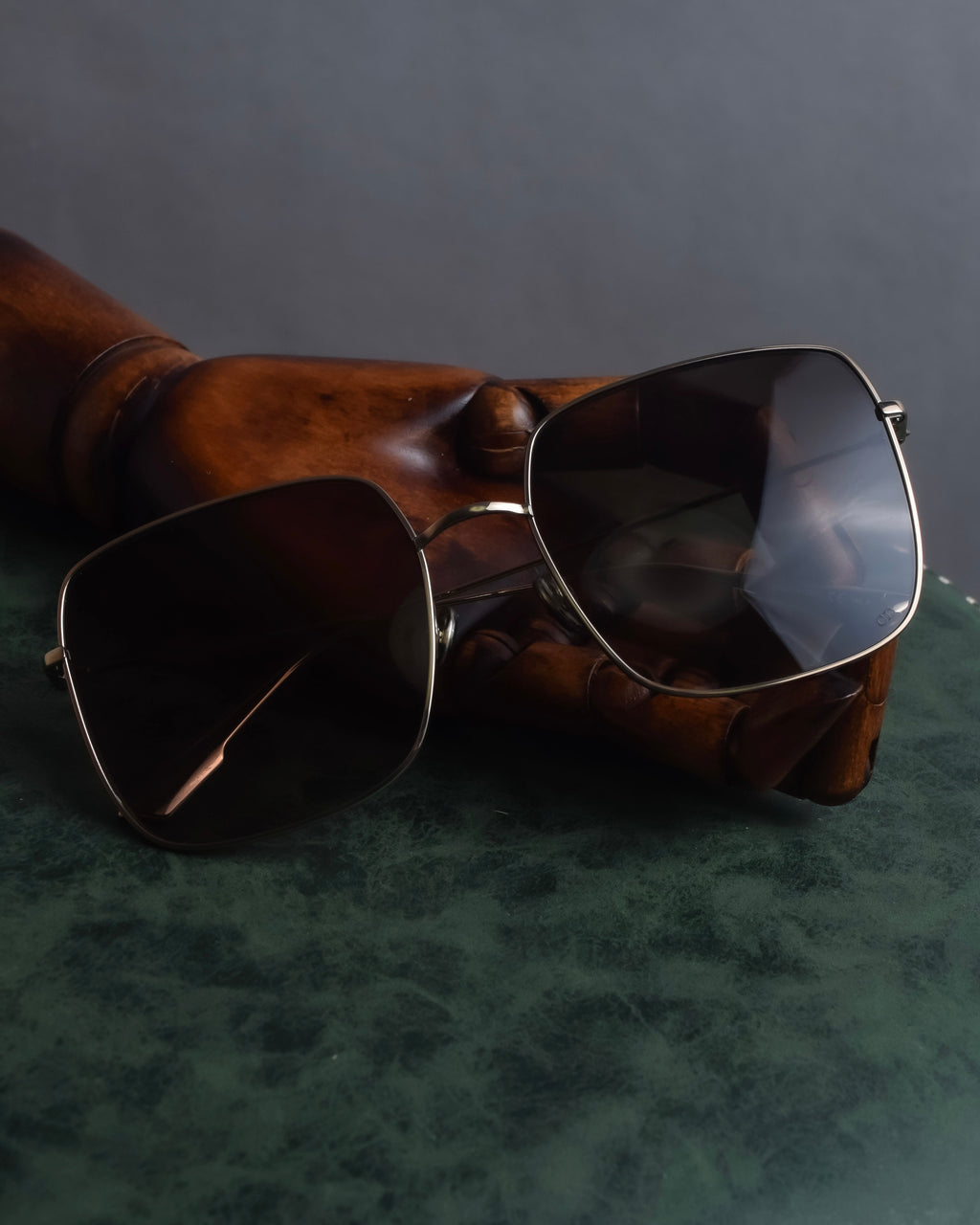 "Christian Dior" Square frame metal temple sunglasses