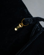 "Salvatore Ferragamo" Antique jewelry motif design velvet shoulder bag