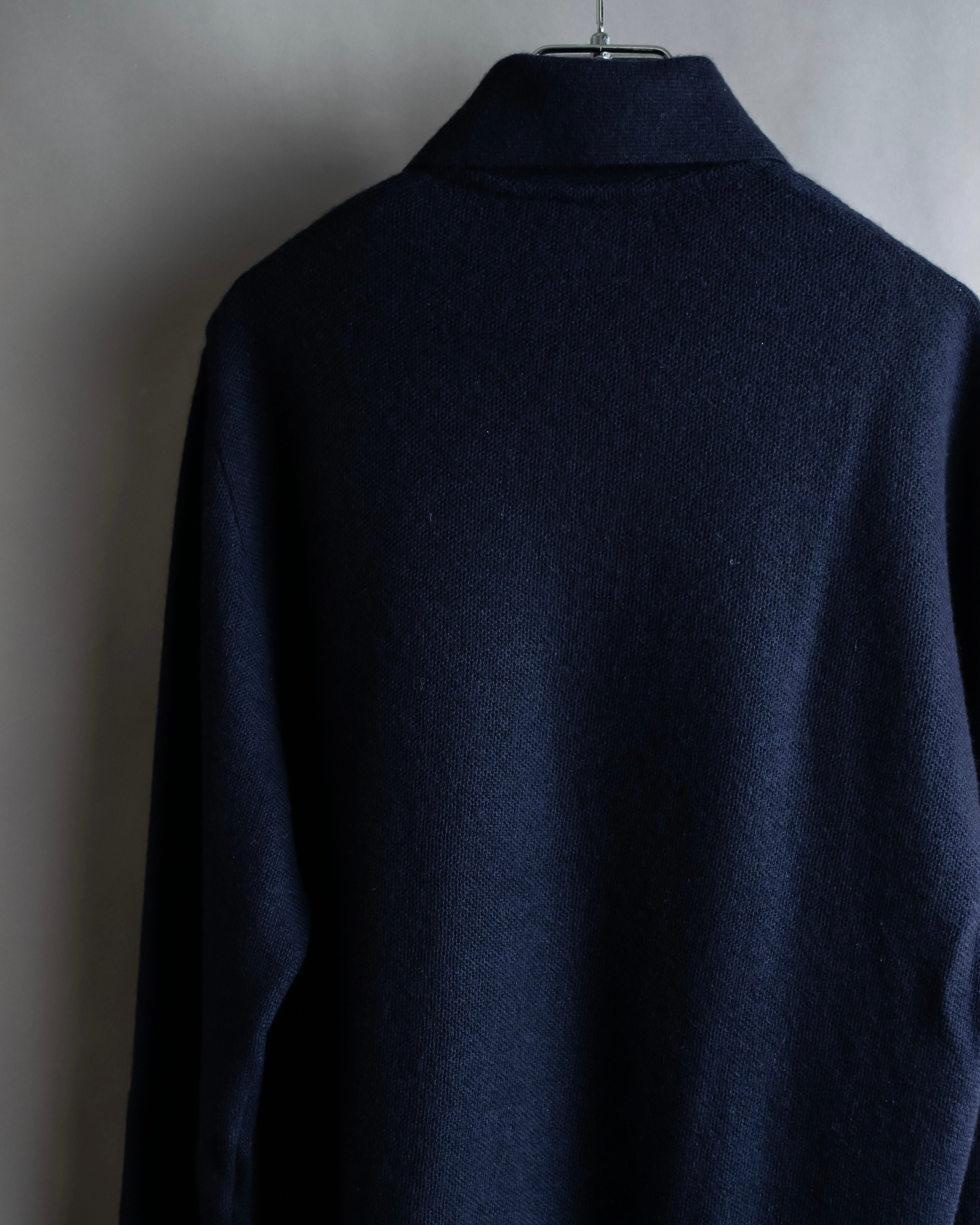 Hermès Camiseta de punto de cachemira azul marino hermosa