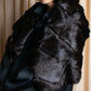 "GIVENCHY" Fur & leather used reversible short shawl collar jacket