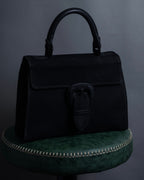 "JEAN PAUL GAULTIER" Front clasp design suede leather hand bag