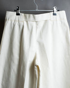 "MAISON MARGIELA" Wide flare silhouette belted cotton linen pants
