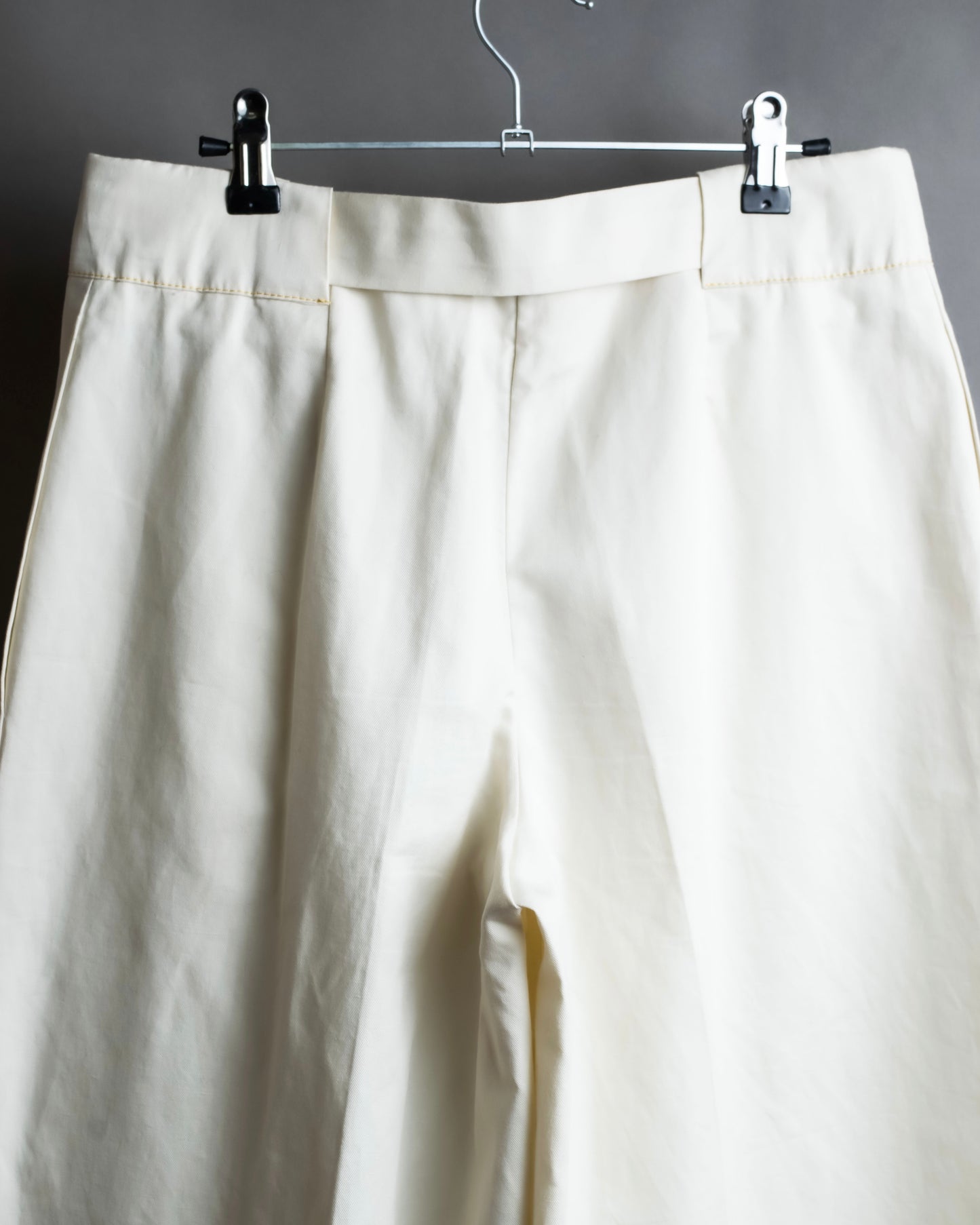 "MAISON MARGIELA" Wide flare silhouette belted cotton linen pants