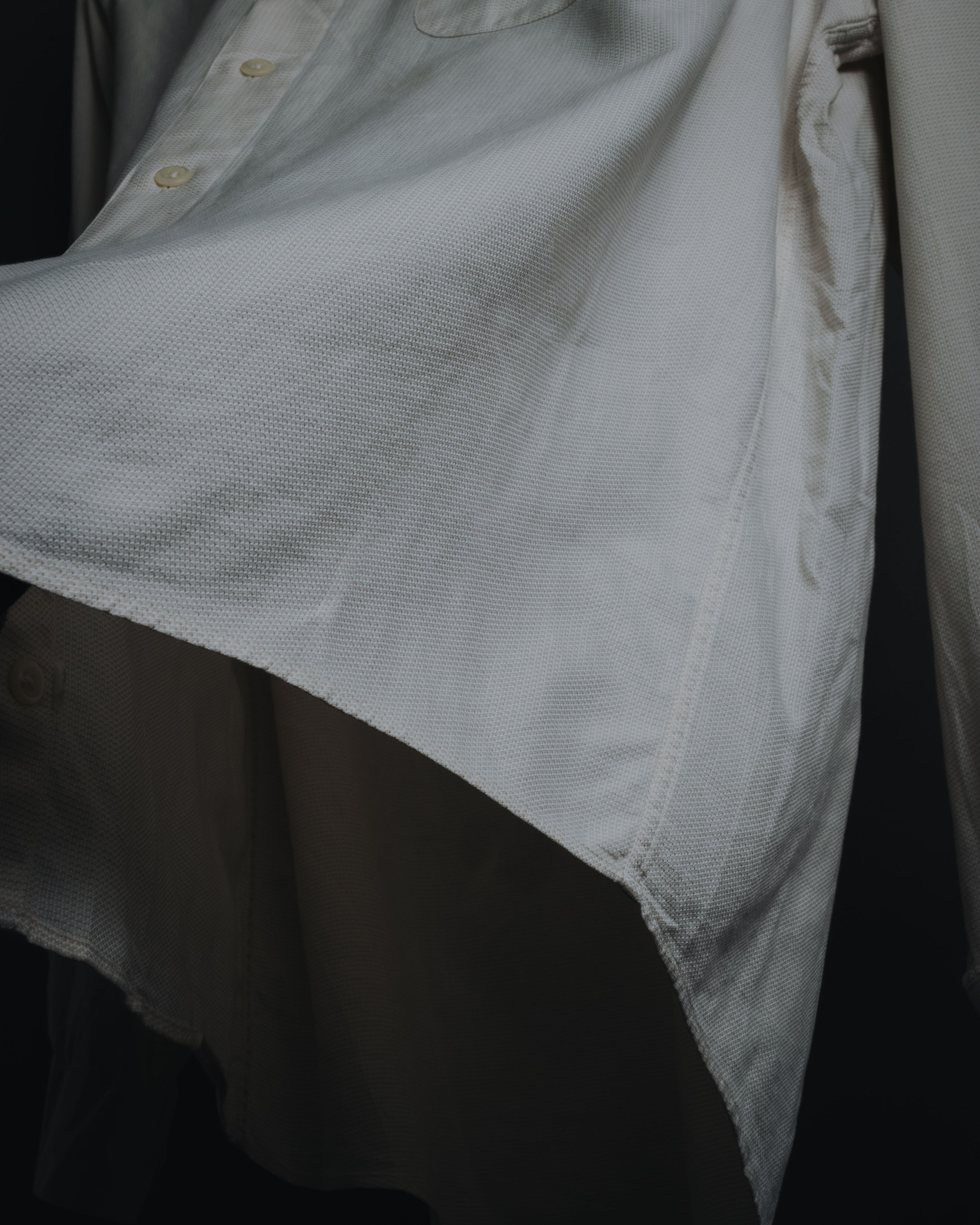 "VALENTINO UOMO" 80’s-90’s Textured pique cotton dress shirt