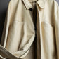 "LOEWE" 100% real leather off white color double zipper mid length coat