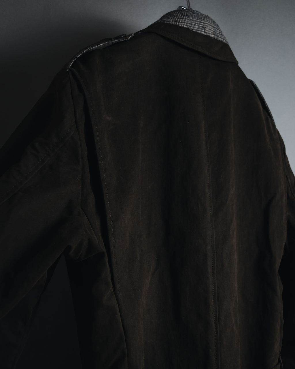 "DOLCE & GABBANA" 00’s resin coated patch detail belted coat