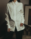 -SPECIAL- "Dior" 10's-20's Sculptural cord embellished concealed placket long sleeve dress shirt