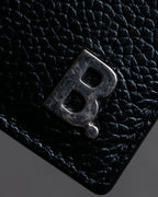 "BALENCIAGA" Logo motif money clip bi-fold wallet