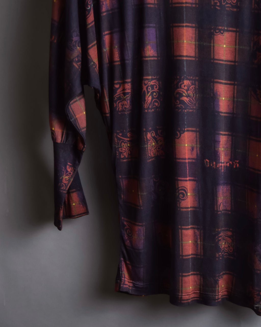 "John Galliano" Layered oriental check pattern pullover