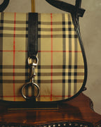 “Burberrys” 80’s-90’s Shadow horse check saddle shoulder bag