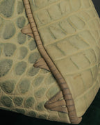 "GIORGIO ARMANI" 00's Crocodile-embossed leather tassel handbag